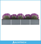 Vrtna sadilica od pocinčanog čelika 320 x 80 x 45 cm siva - NOVO