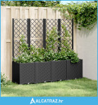 Vrtna sadilica s rešetkom crna 160 x 40 x 140 cm PP - NOVO