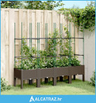 Vrtna sadilica s rešetkom smeđa 160 x 40 x 142,5 cm PP - NOVO