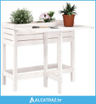 Vrtna sadilica sa sklopivom stolnom pločom bijela od borovine - NOVO