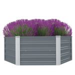 Vrtna Visoka Posuda za Biljke 129x129x46 cm Pocinčani čelik Siva boja