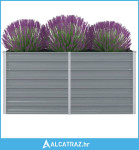 Vrtna Visoka Posuda za Biljke 160x80x77 cm Pocinčani čelik Siva boja -