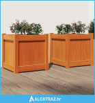 Vrtne sadilice 2 kom voštano smeđa boja od masivne borovine - NOVO