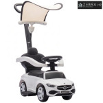 3-u-1 Mercedes-Benz automobil za vožnju s ručkom za guranje, bijeli