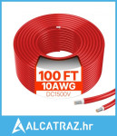 30,48 m/100 stopa produžni kabel za solarne panele, 6 mm²/10 AWG žica