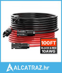 30,48 m/100 stopa produžni kabel za solarne panele, 6 mm²/10AWG žica z