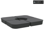 4-dijelni set suncobrana za križni suncobran 100 kg PP - Antracit