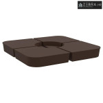 4-dijelni set suncobrana za križni suncobran 100 kg PP - Smeđa