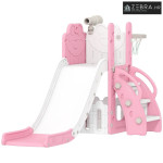 5-u-1 dječji set tobogana, teleskopski, košarkaški koš, HDPE, plastika