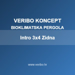 Aluminijska pergola Intro Plus 3x4m Zidna - Motor+LED