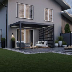 Aluminijska pergola Intro Plus 3x4m Zidna - Motor+LED