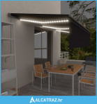 Automatska tenda s roletom i senzorom LED 6 x 3 m antracit - NOVO