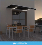 Automatska tenda sa senzorom za vjetar LED 350x250 cm antracit - NOVO