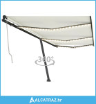 Automatska tenda sa senzorom za vjetar LED 600 x 350 cm krem - NOVO