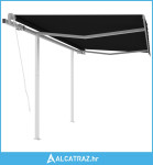 Automatska tenda na uvlačenje sa stupovima 3 x 2,5 m antracit - NOVO