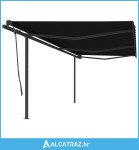 Automatska tenda na uvlačenje sa stupovima 6 x 3,5 m antracit - NOVO