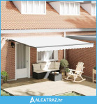 automatska uvlačiva tenda s LED bijela 400x300 cm - NOVO