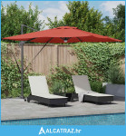 Cantilever Roma suncobran s LED svjetlima Terakota 286x285x270 cm Alum