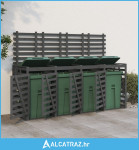 Četverostruko spremište za kante za smeće sivo od borovine - NOVO