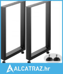 Crne metalne noge za stol, set od 2 čelične noge za stol 28x23 inča, n