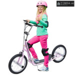 Dječji romobil 16 inča s pneumatskim gumama, podesiva visina, roza, 14