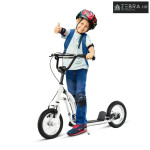 Dječji romobil 5+, 12‑inčne pneumatske gume, aluminij, bijeli, 120×58×