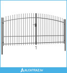 Dvostruka vrata za ogradu s ukrasnim kopljima 400 x 225 cm - NOVO