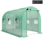 Folijski staklenik 3 x 2 x 2 m, 2 vrata, 6 prozora, zeleni