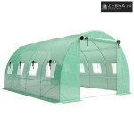 Folijski staklenik 4 x 3 x 2 m, 2 vrata, 8 prozora, zeleni