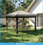 Gazebo s 4 bočne strane 3,3 x 3,3 m Krem i Antracit - NOVO