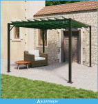 Gazebo s krovom s roletnom Zelena 3 x 3 x 2,14 m - NOVO