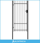Jednostruka vrata za ogradu sa šiljcima na vrhu 1 x 2 m crna - NOVO