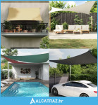 Jedro protiv sunca od tkanine pravokutno 5 x 6 m tamnozeleno - NOVO