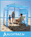 Kabina za plažu, nadstrešnica za plažu 1,83 x 1,83 m s bočnim zidom, U