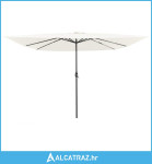 Kockasti vrtni suncobran s LED svjetlima 295x245 cm Bež - NOVO