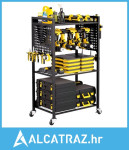 Kolica za alat s 4 razine, nosivost 70 kg, podni stalak za bušilice na