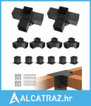 Komplet za pergole, nosači pergole 4x4 inča za drvene grede 92 x 92 mm