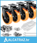 Kotačići, okretni pločasti kotačići 15,2 cm, set od 4, sa sigurnosnim