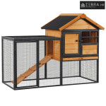 Kućica za male životinje s ograđenim prostorom i rampom, 122 cm x 63 c