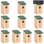 Kućice za ptice 10 kom od masivne jelovine 12 x 12 x 22 cm - 10
