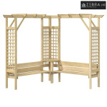 Kutna pergola s klupom od impregnirane borovine