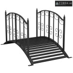 Metalni vrtni most u vintage stilu, ukras za vrt i ribnjak, 119x67x70