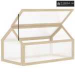 Mini staklenik od drveta i polikarbonatnih ploča, 90x52x49,5 cm, priro