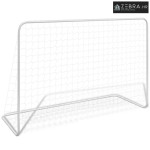 Nogometni gol s mrežom 182x61x122 cm čelični bijeli - 1