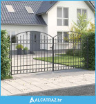 Ogradna vrata ASSEN 401 x 224,5 cm Čelik Siva - NOVO