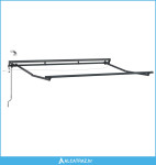 Okvir električne tende s LED-ovima Antracit 3 x 2 m Aluminij - NOVO