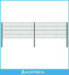 Panel za ogradu sa stupovima željezni 3,4 m zeleni - NOVO