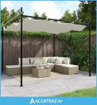 Pergola s pomičnim krovom krem 295 x 292 x 230 cm - NOVO