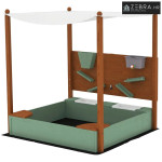 Pješčanik sa suncobranom za djecu, 2 posude za pohranu, 116D x 112,5Š