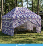 Pop-up Paviljon s 4 Zidova 2,9 x 4,3 m Plavi kamuflaža - NOVO